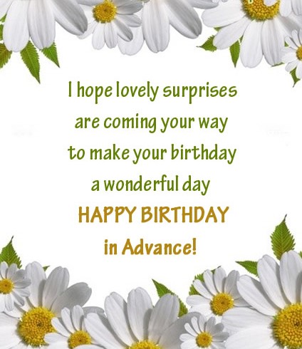 First To Wish Birthday In Advance