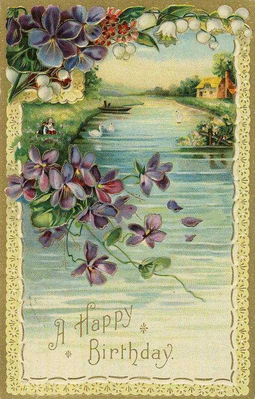 Vintage Postcards Wishes Happy Birthday Dear Grandfather