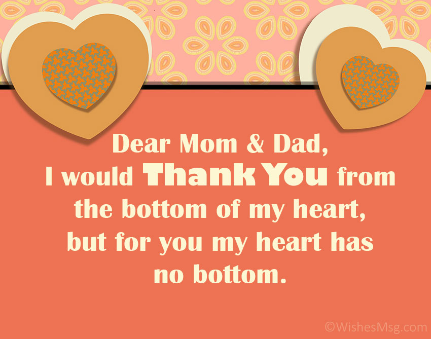 thank you for everything mom and dad