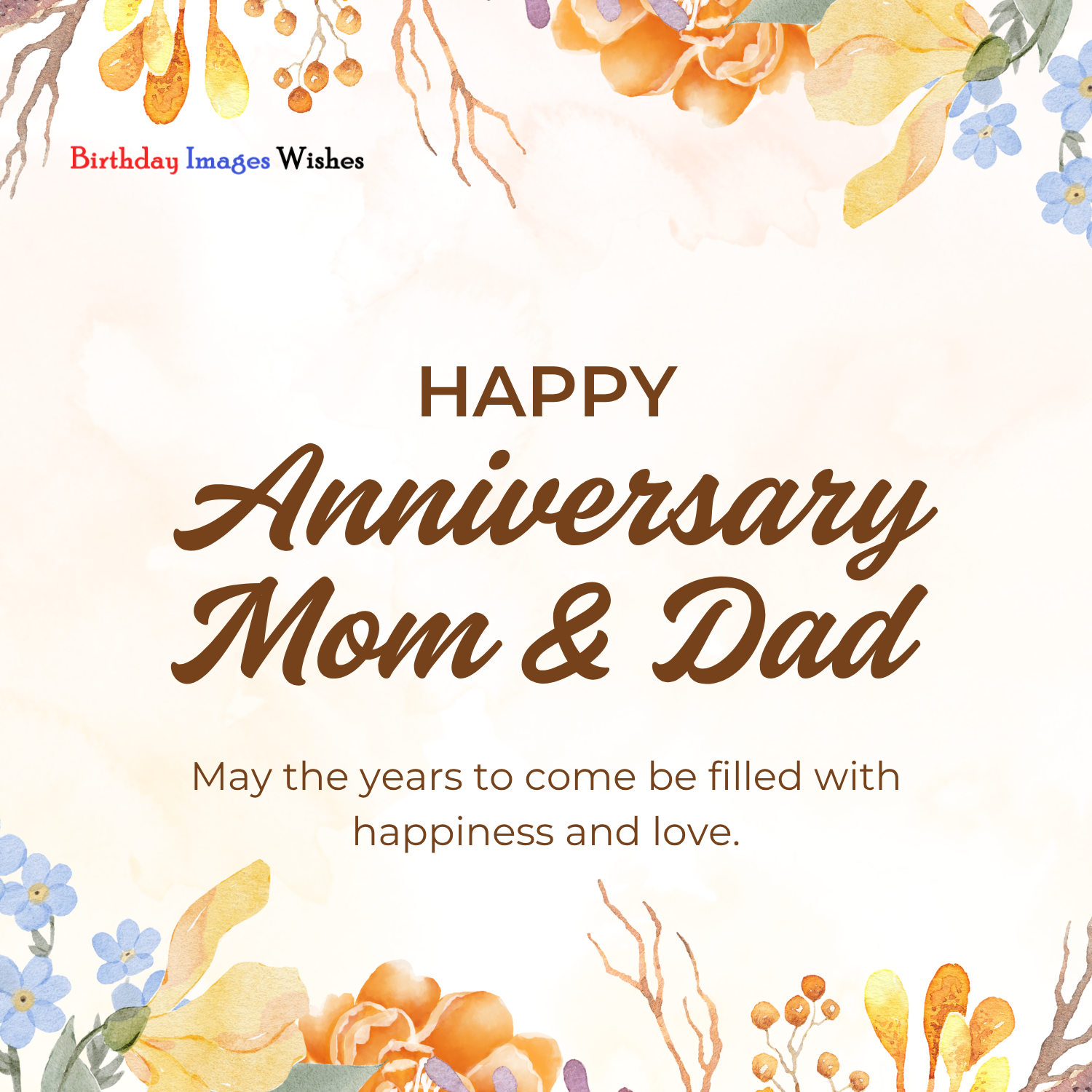 Warm Anniversary Wishes with Floral Charm Warm Anniversary Wishes with Floral Charm