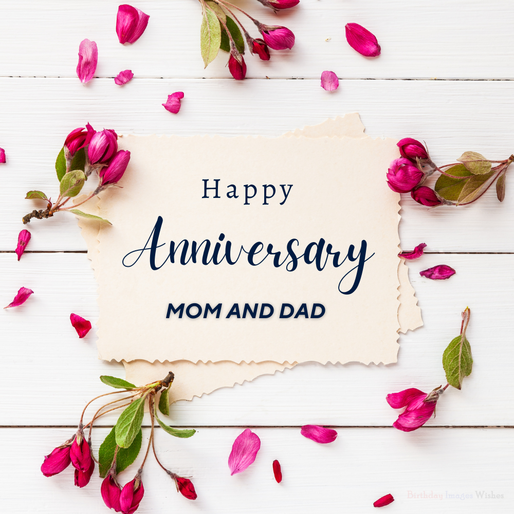 Happy Anniversary Mom and Dad Images & Wishes – Elegant Floral Card