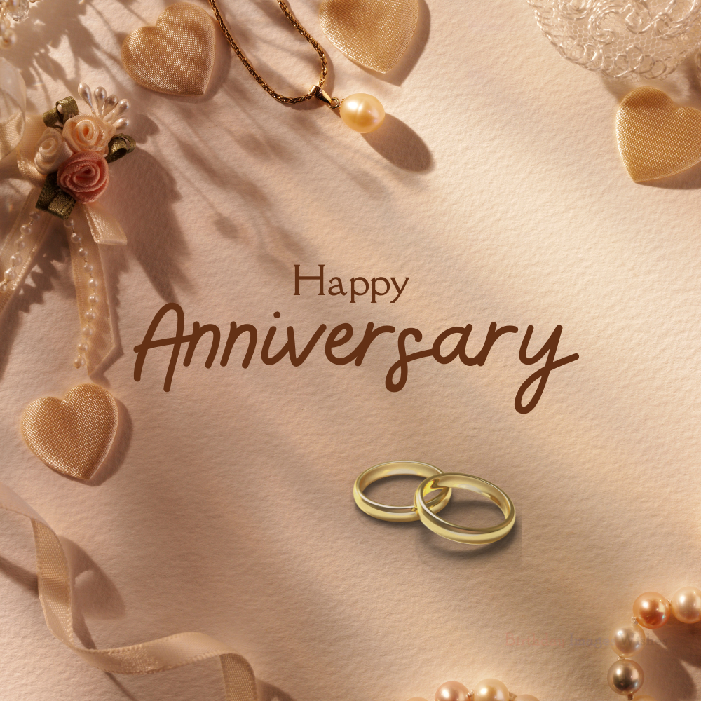 Elegant Wedding Anniversary Wishes and Images – Golden Rings Theme