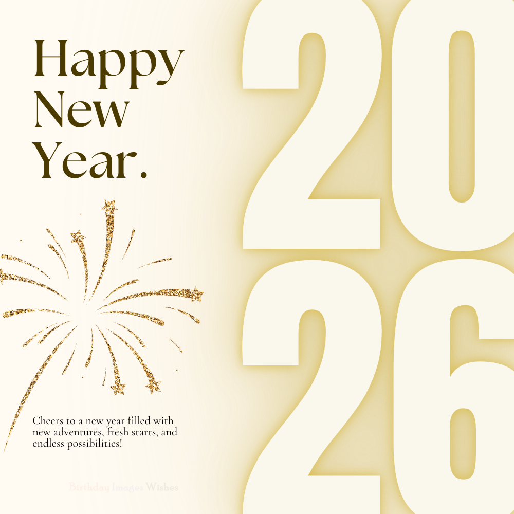 Minimal Happy New Year 2026 Fireworks Wishes and Images for Fresh Starts
