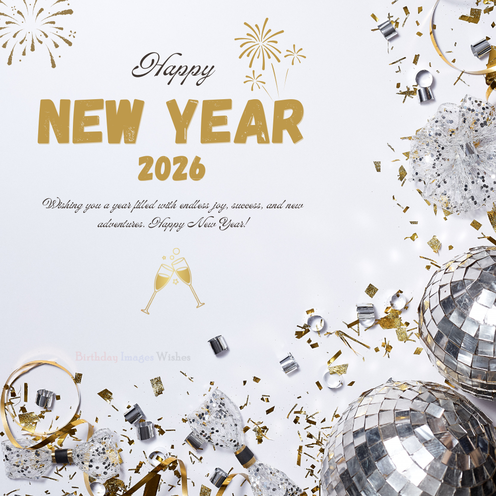 Happy New Year 2026 Images and Wishes – Party Celebration Sparkle Greeting Image