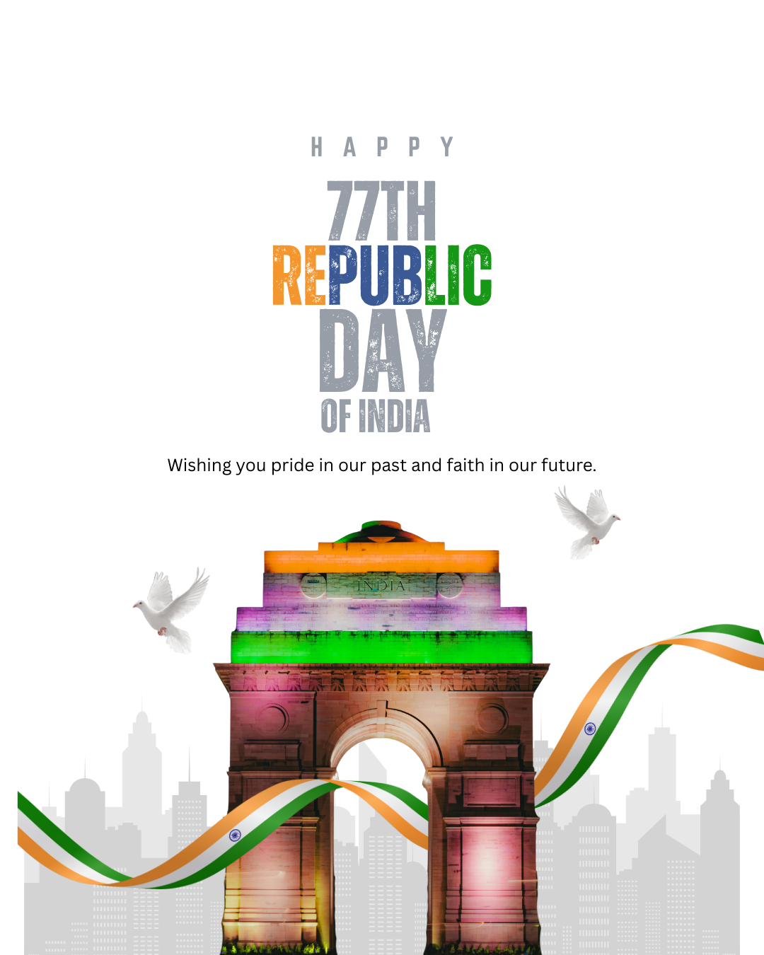 77th Republic Day Wishes and Images with Modern Patriotic Design 77th Republic Day Wishes and Images with Modern Patriotic Design