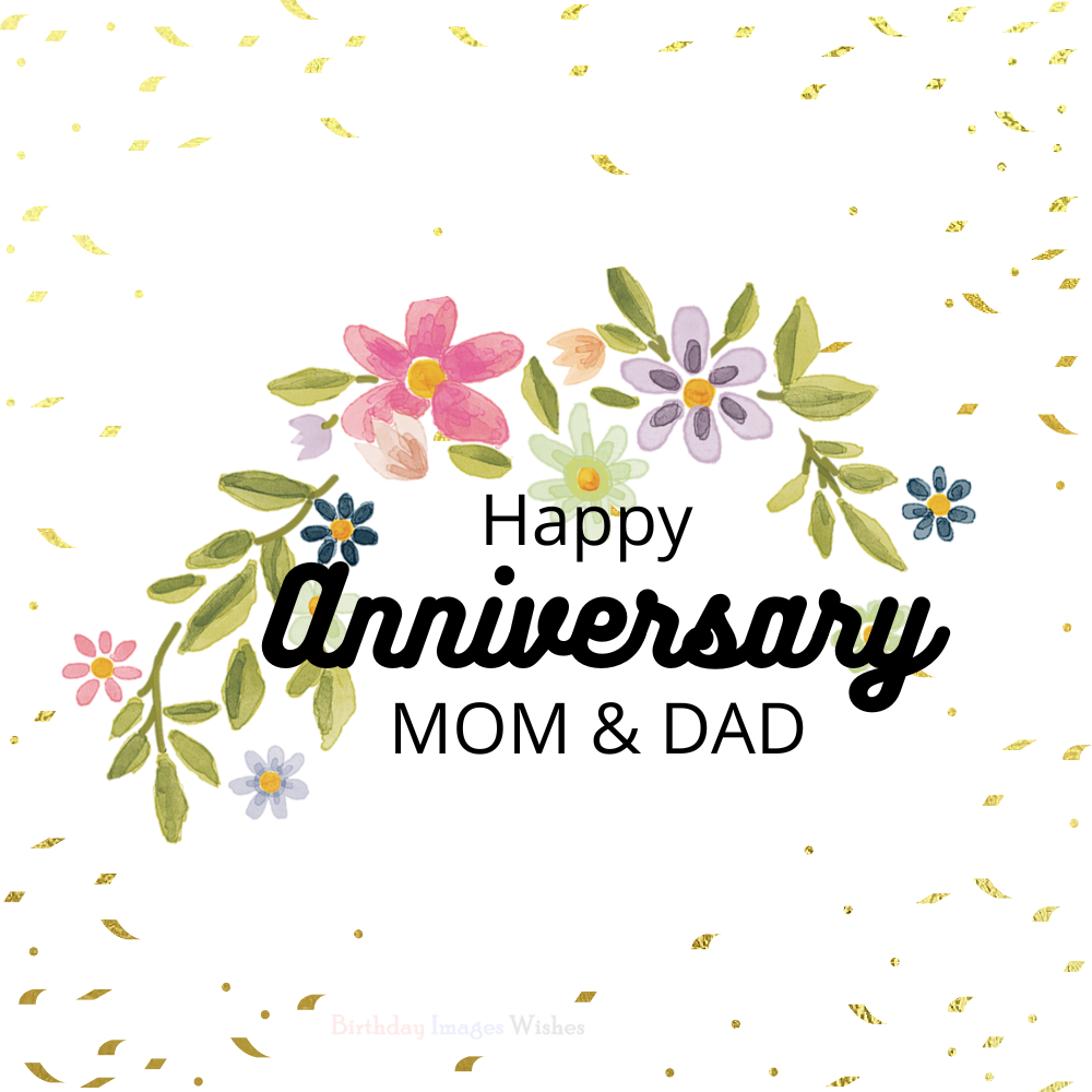 Happy Anniversary Mom & Dad Images with Cute Flower Art | Anniversary Wishes