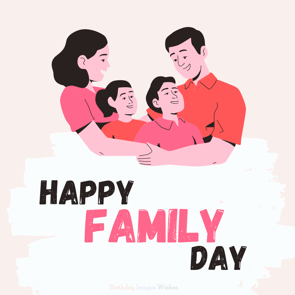 Happy Family Day Images with Loving Wishes | Smiling Family Illustration