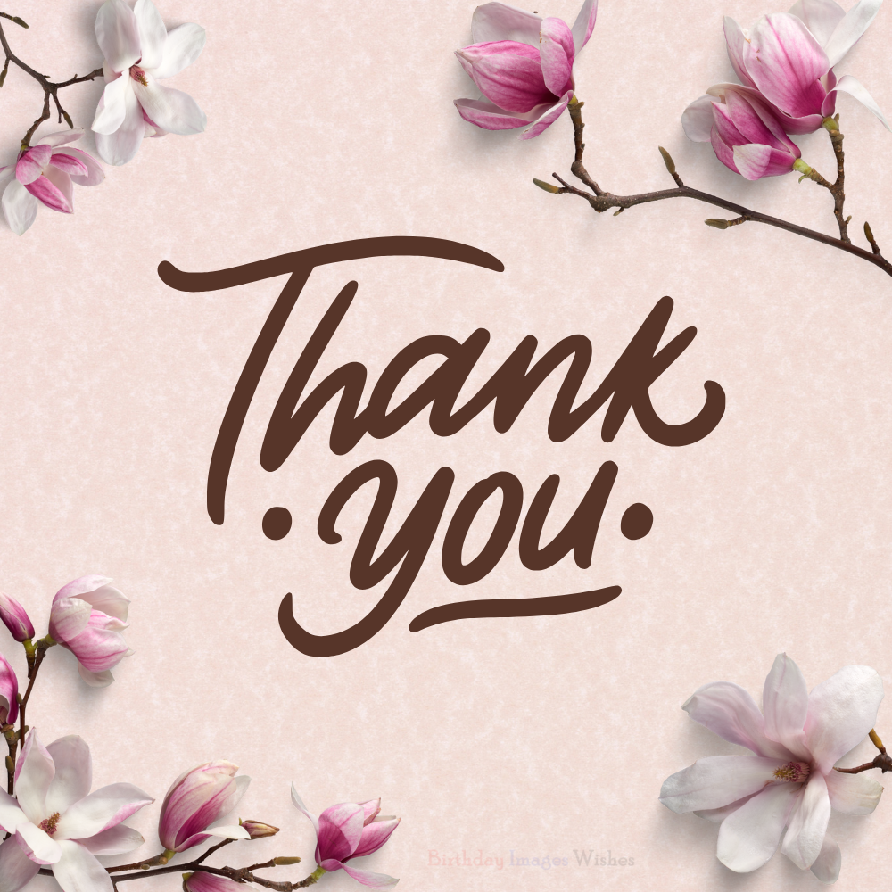 Floral Thank You Images and Wishes – Beautiful Magnolia Flower Appreciation Card