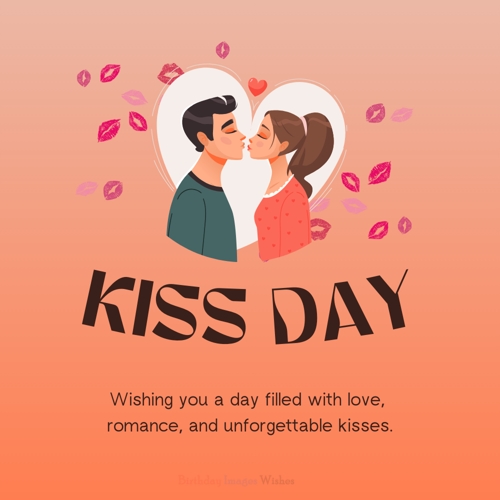 Sweet Couple Kiss Day Images and Wishes with Love and Romance