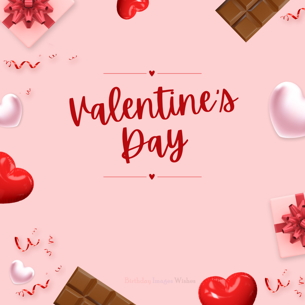 Valentine’s Day Images with Romantic Heart Gifts – Beautiful Love Wishes Background