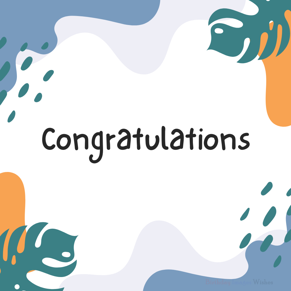 Congratulations Images and Wishes with Abstract Design – Simple Achievement Greeting Card