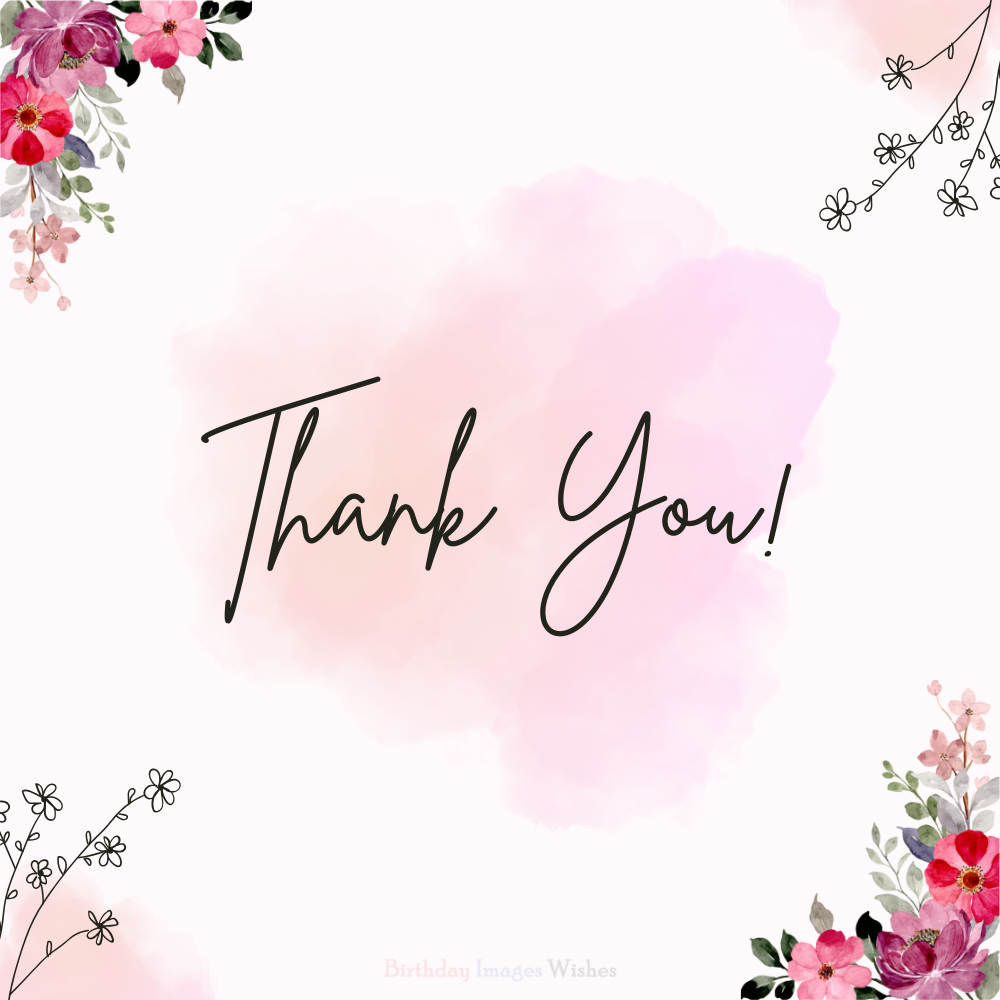 3. Elegant Floral Thank You Images and Wishes Card Design