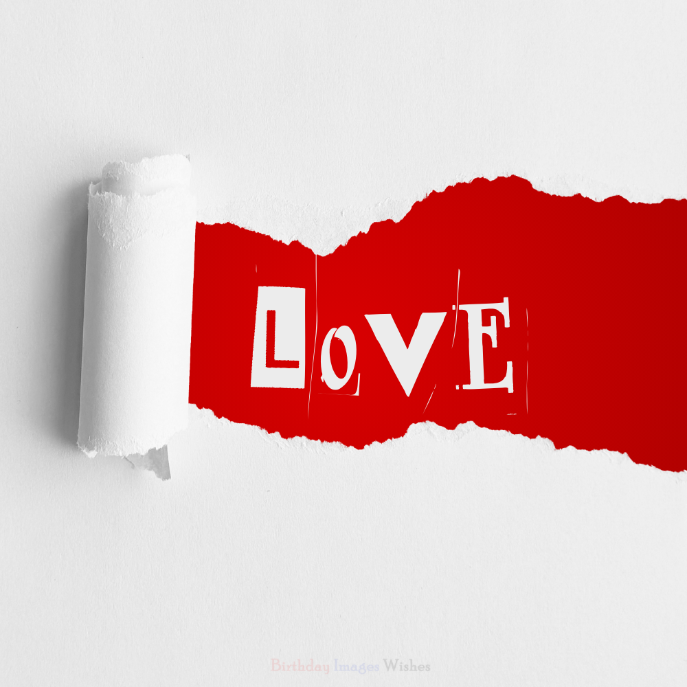 Love Word Art Images and Wishes – Creative Red Paper Love Design