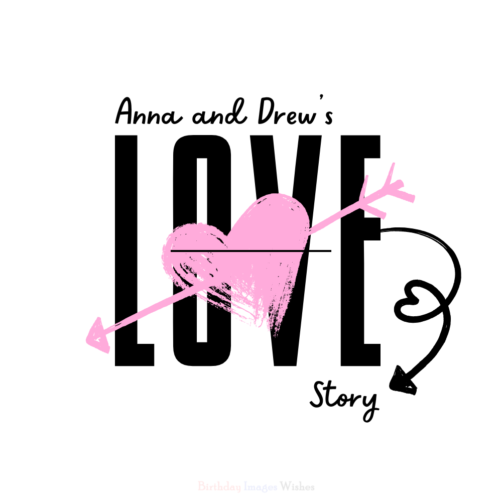 Love Story Images and Wishes – Romantic Couple Love Typography Illustration