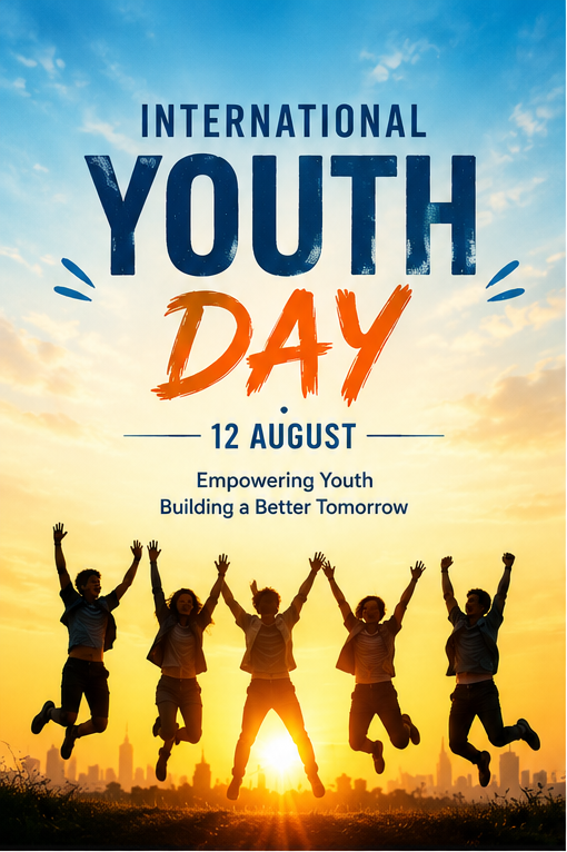 Young people celebrating International Youth Day Young people celebrating International Youth Day