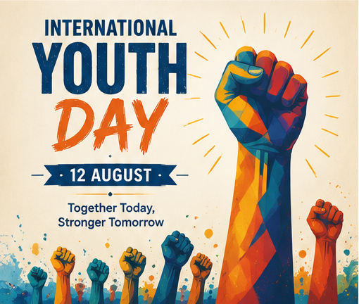 Young people celebrating International Youth Day Young people celebrating International Youth Day