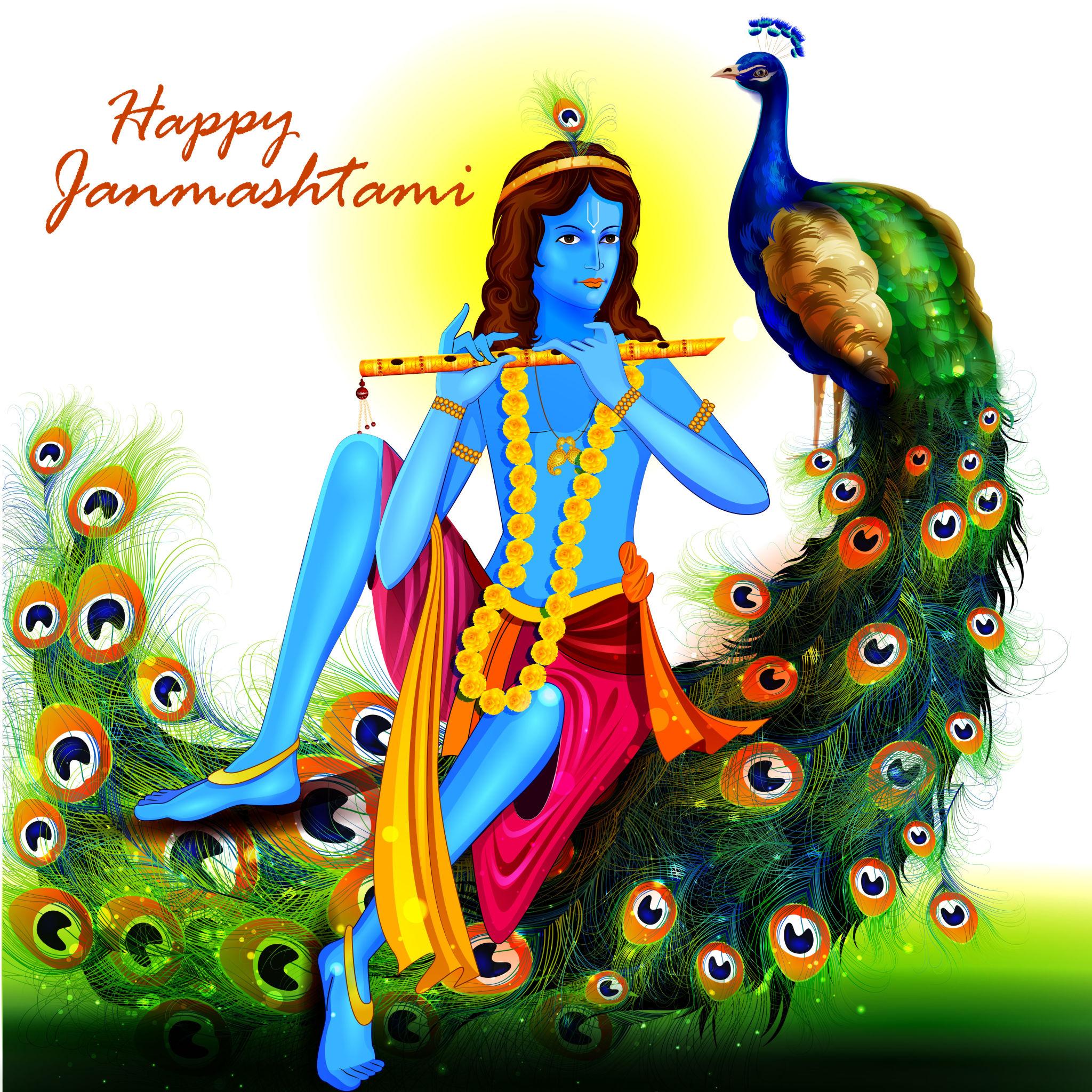 Greeting Krishna Janmashtami Image Facebook Insta Post For Krishna Janmashtami