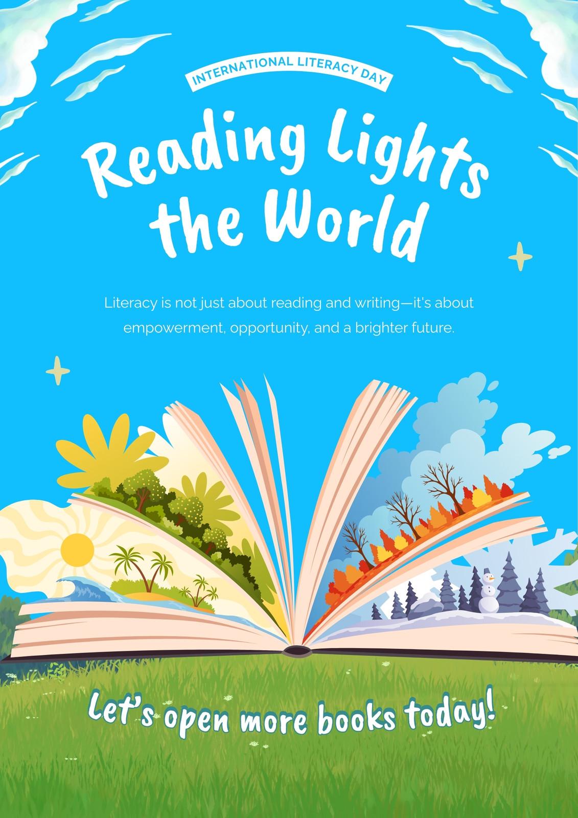 International Literacy Day wishes with books and education