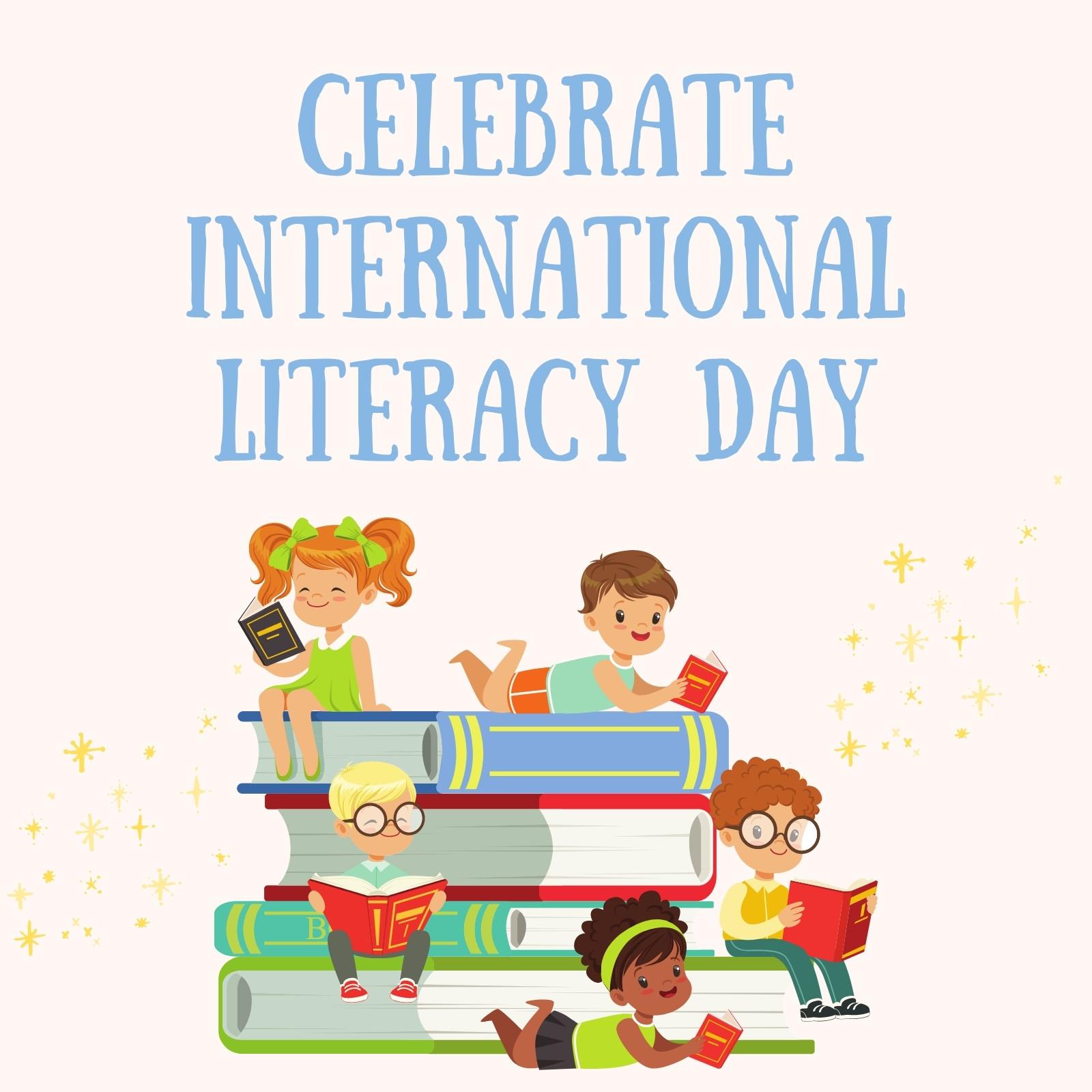 Reading writing and digital literacy education concept