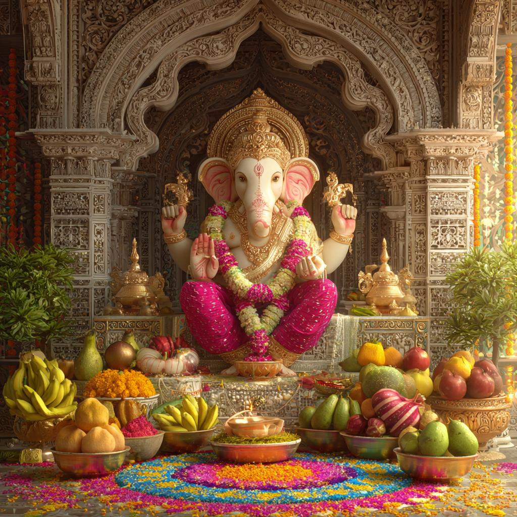 Lord Ganesha with His Vahanas Lord Ganesha with His Vahanas