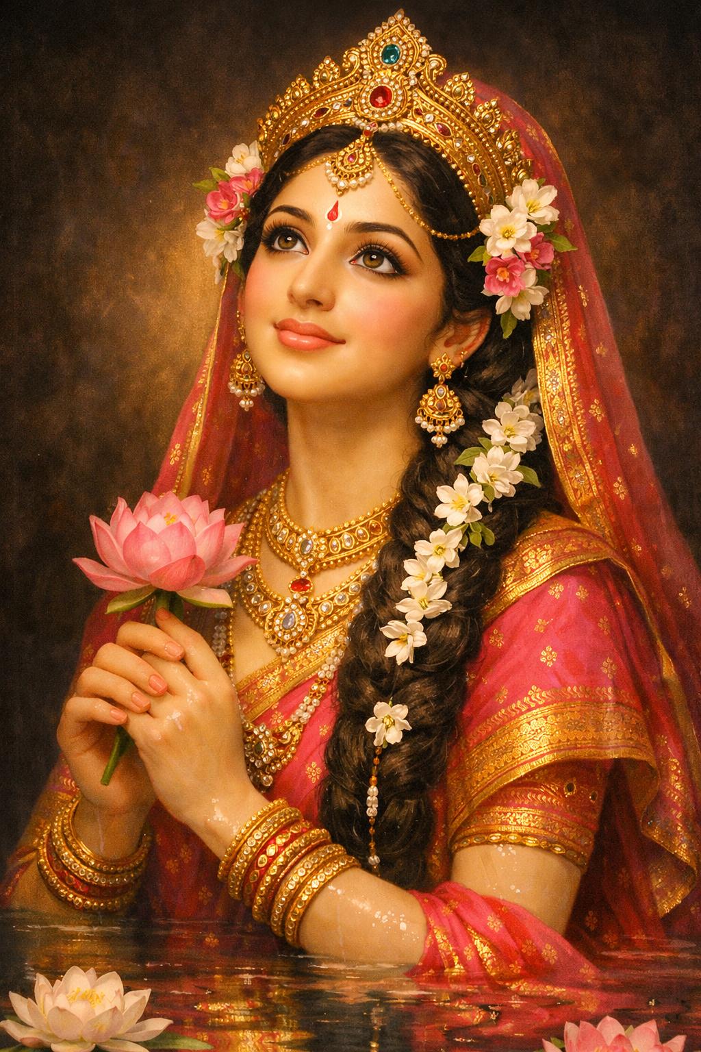 Radha Rani Devotional Image Radha Rani with flowers devotional wishes image