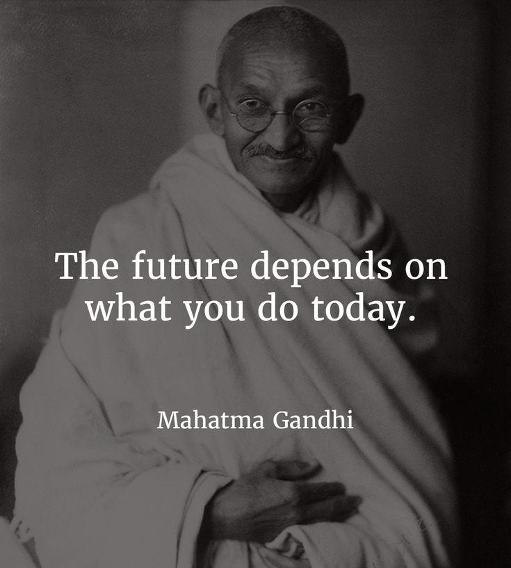 Mahatma Gandhi inspirational portrait and quote