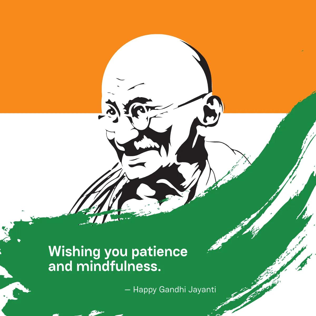 Mahatma Gandhi spectacles and inspirational quote image