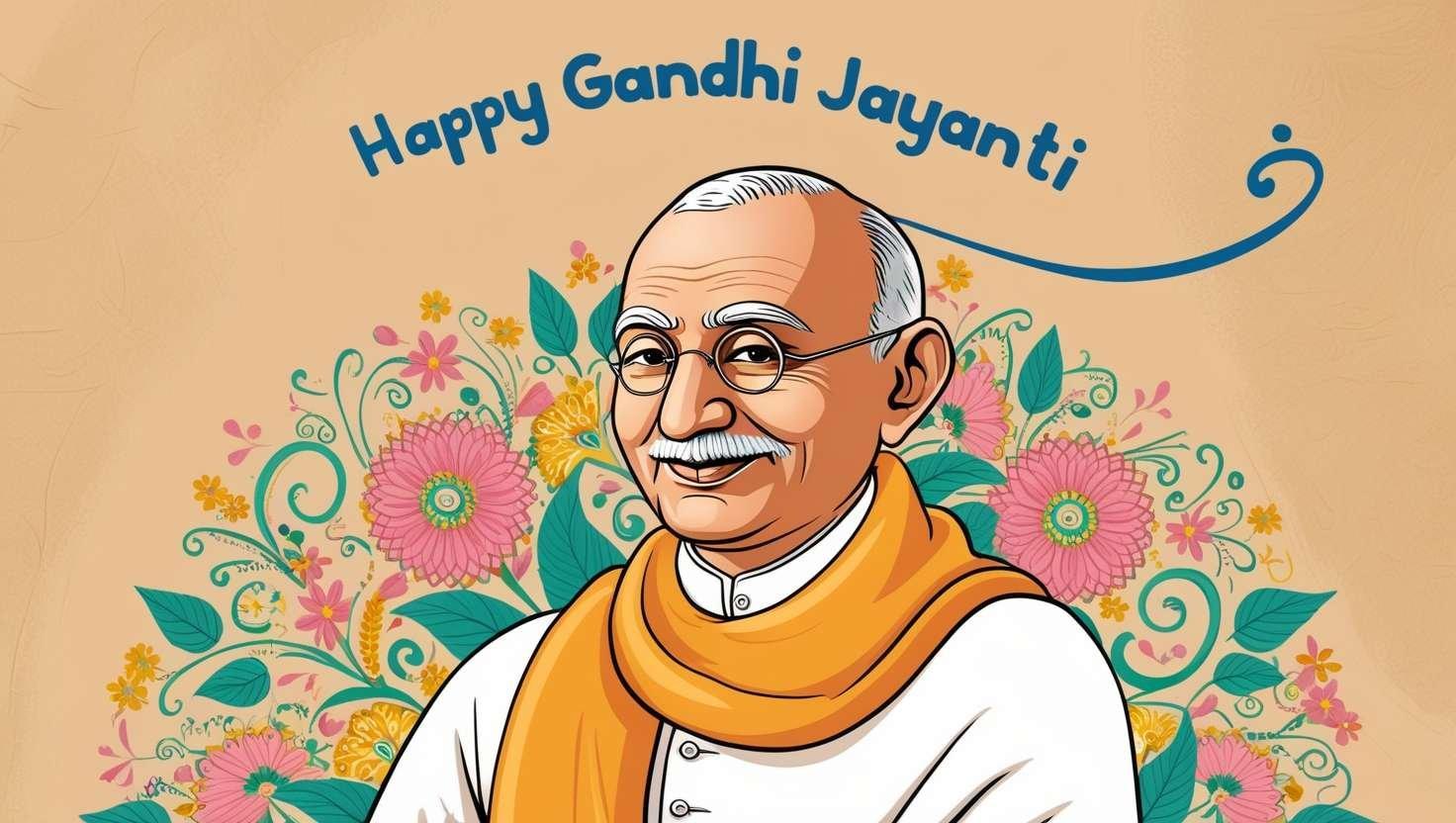 Gandhi Jayanti Patriotic Greeting Gandhi Jayanti patriotic wishes with Indian theme