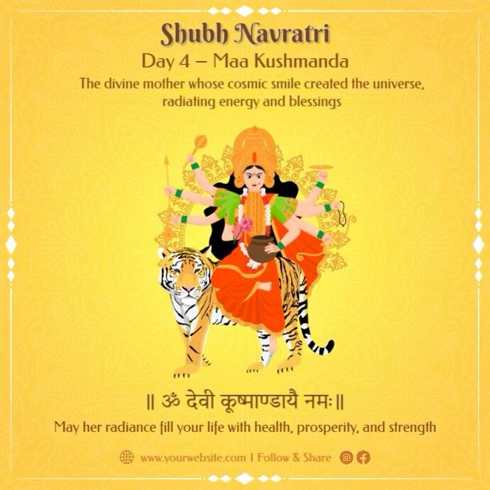 Best Fourth Day of Mata Kushmanda Puja Navratri Wishes Messages Quotes